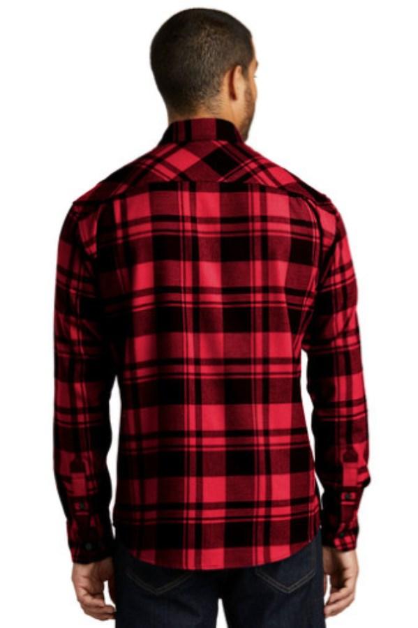 Port Authority Plaid Flannel Shirt Close Up Detail