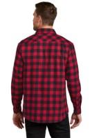 Port Authority Plaid Flannel Shirt Feature Close-up