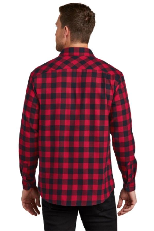 Port Authority Plaid Flannel Shirt Feature Close-up
