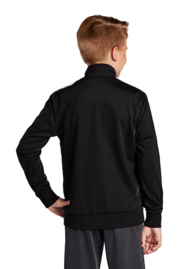 Sport-Tek Youth Tricot Sleeve Stripe Track Jacket Feature Close-up