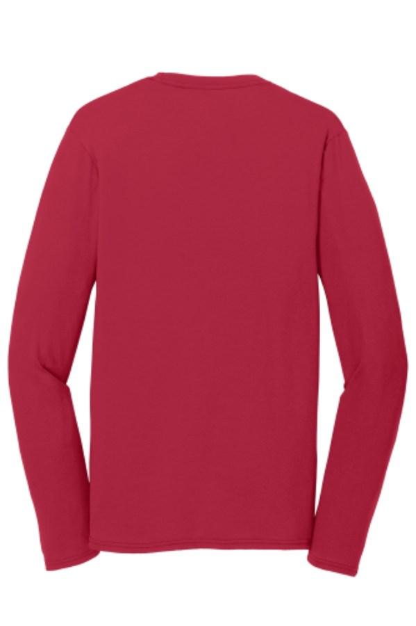 Port & Company Long Sleeve Performance Blend Tee Feature Close-up