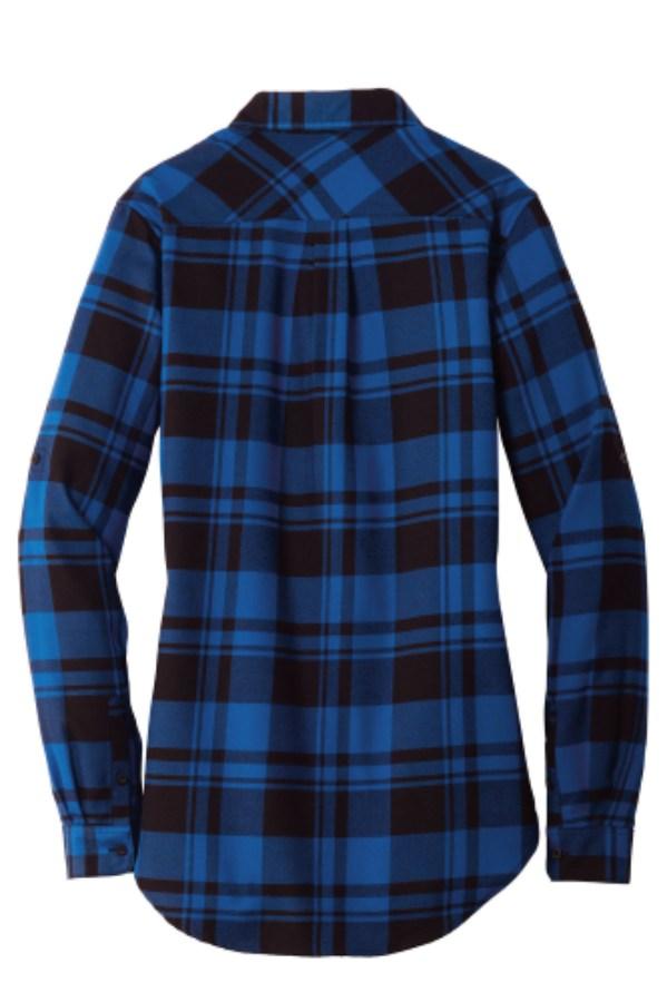 Port Authority Women's Plaid Flannel Tunic Close Up Detail