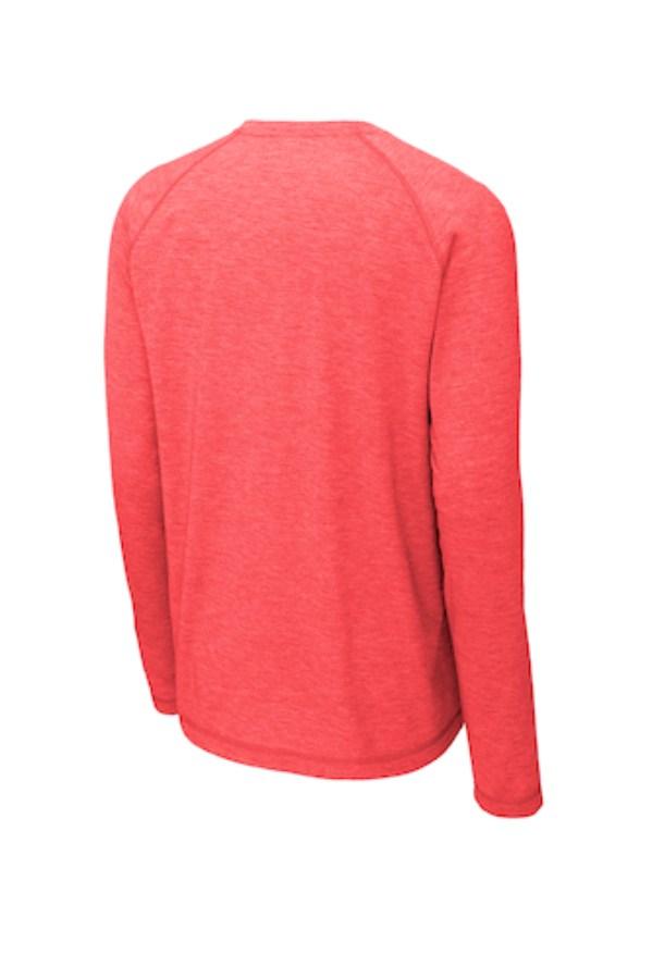 Sport-Tek PosiCharge Long Sleeve Tri-Blend Wicking Raglan Tee Close Up Detail