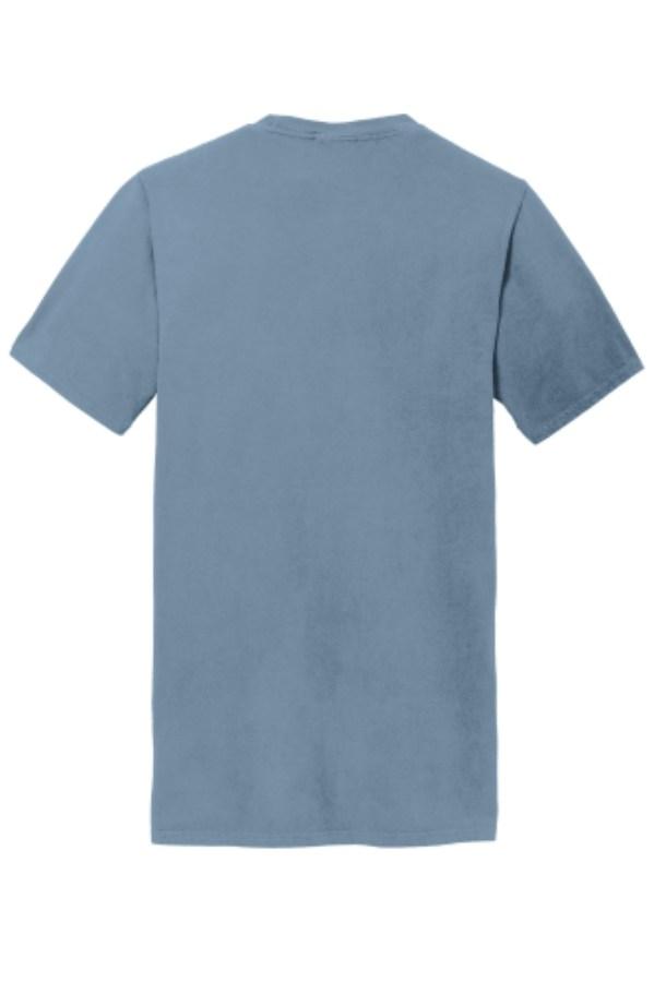 Port & Co Beach Wash Garment-Dyed Pocket Tee Close Up Detail
