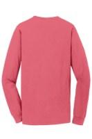 Port & Co Beach Wash Garment-Dyed Long Sleeve Tee Close Up Detail
