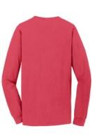 Port & Co Beach Wash Garment-Dyed Long Sleeve Tee Feature Close-up