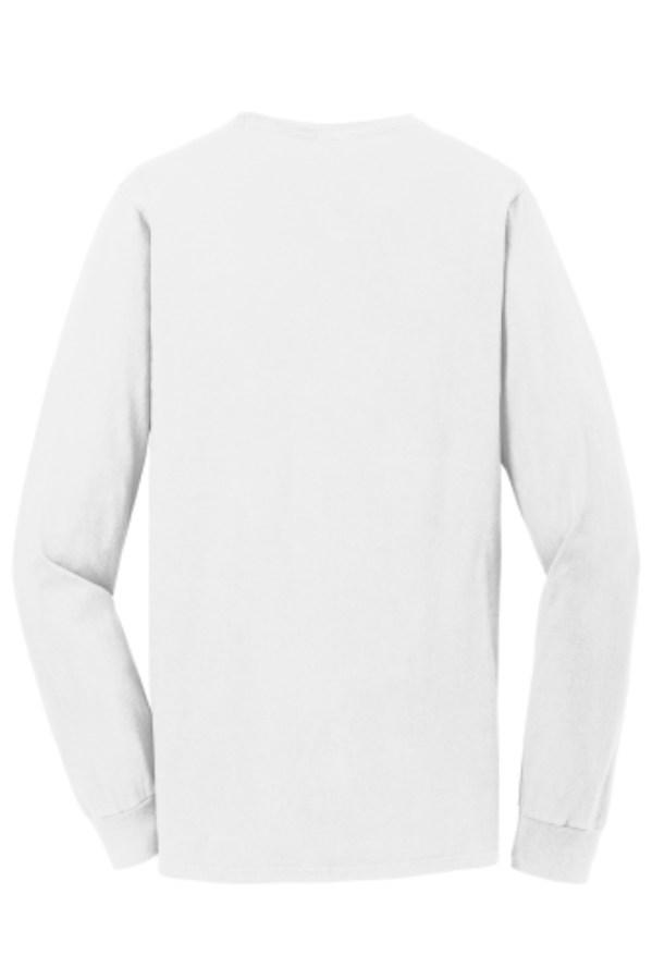 Port & Co Beach Wash Garment-Dyed Long Sleeve Tee Close Up Detail