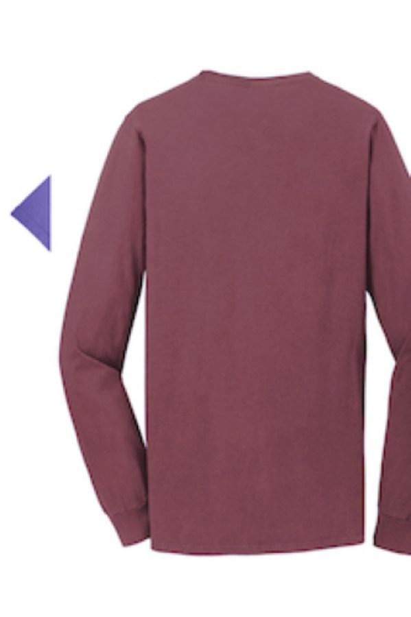 Port & Co Beach Wash Garment-Dyed Long Sleeve Tee Perspective View