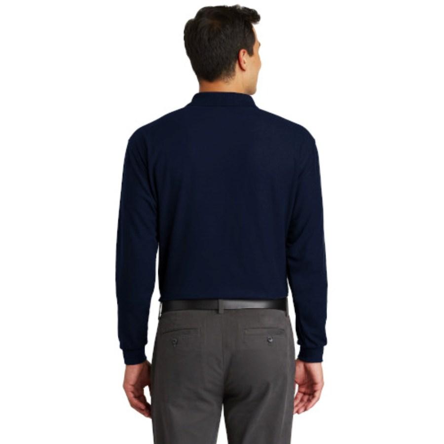 Port Authority Silk Touch Long Sleeve Polo with Pocket Alternate View