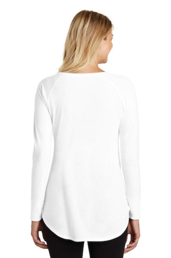 District Women's Perfect Tri Long Sleeve Tunic T-Shirt Feature Close-up