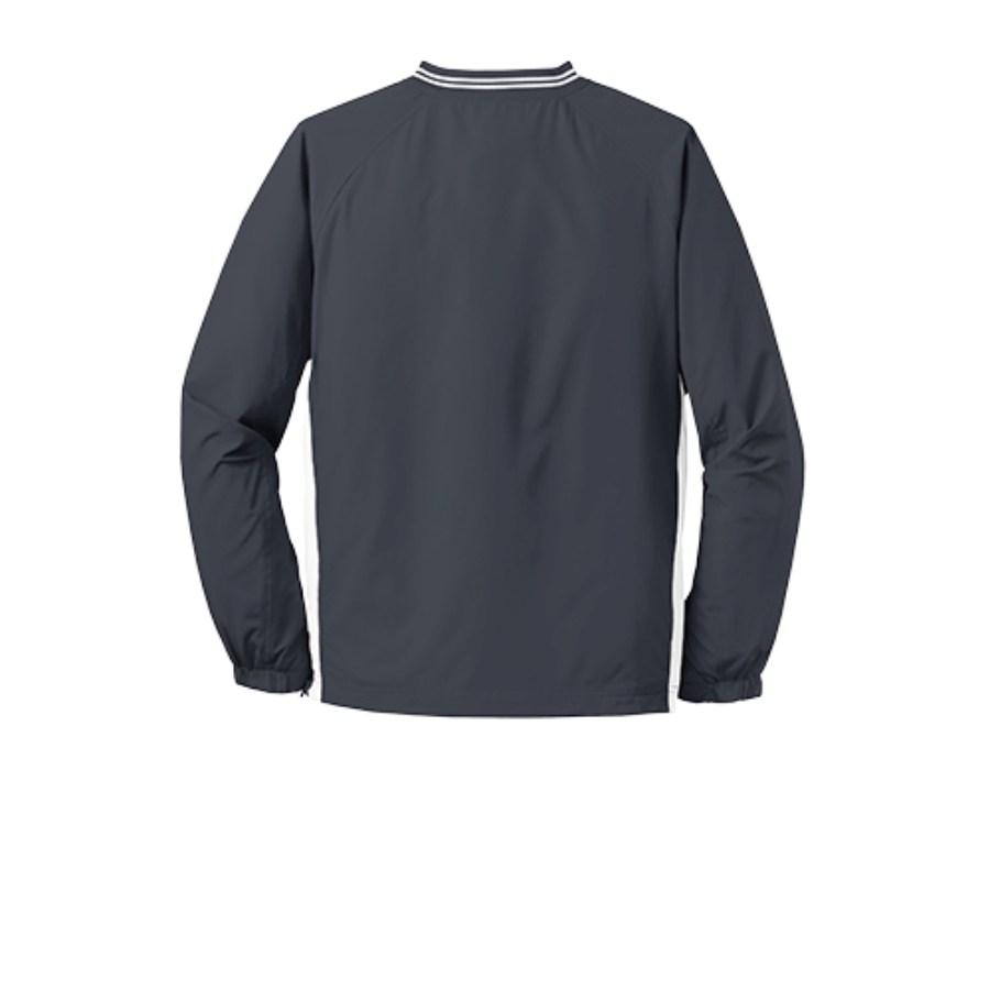 Sport-Tek Tipped V-Neck Raglan Wind Shirt Feature Close-up