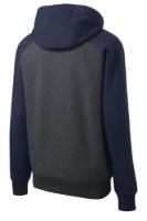 Sport-Tek Raglan Colorblock Full-Zip Hooded Fleece Jacket Feature Close-up