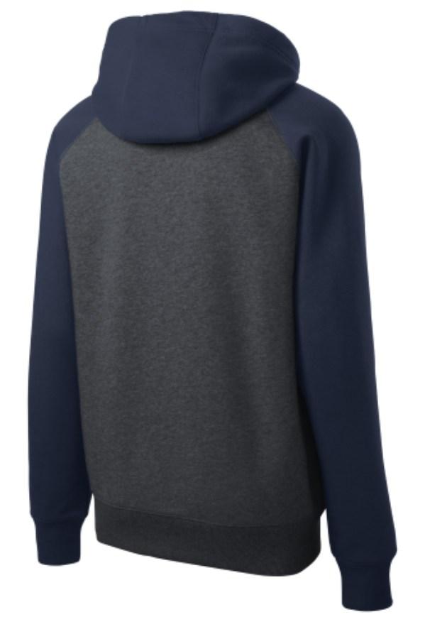 Sport-Tek Raglan Colorblock Full-Zip Hooded Fleece Jacket Feature Close-up
