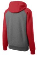 Sport-Tek Raglan Colorblock Full-Zip Hooded Fleece Jacket Close Up Detail