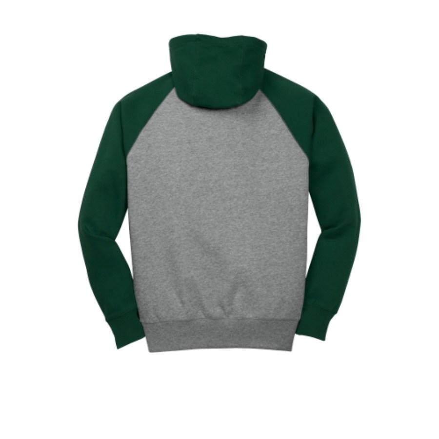 Sport-Tek Raglan Colorblock Pullover Hooded Sweatshirt Perspective View