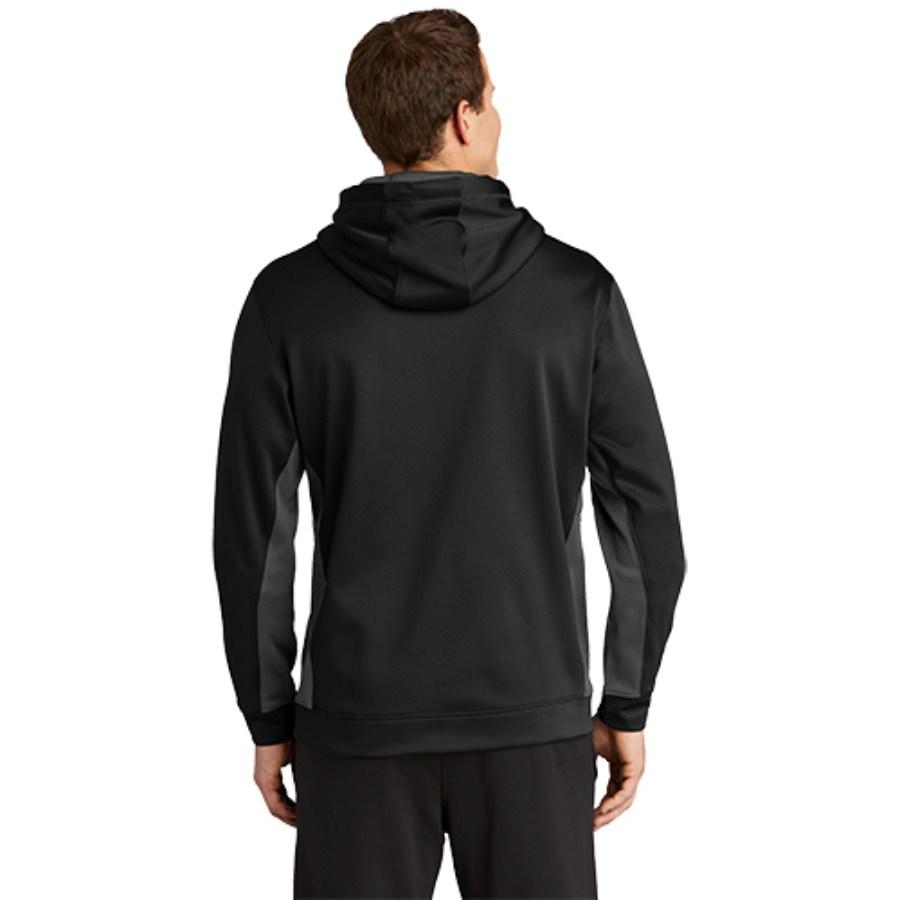 Sport-Tek Sport-Wick Fleece Colorblock Hooded Pullover Perspective View