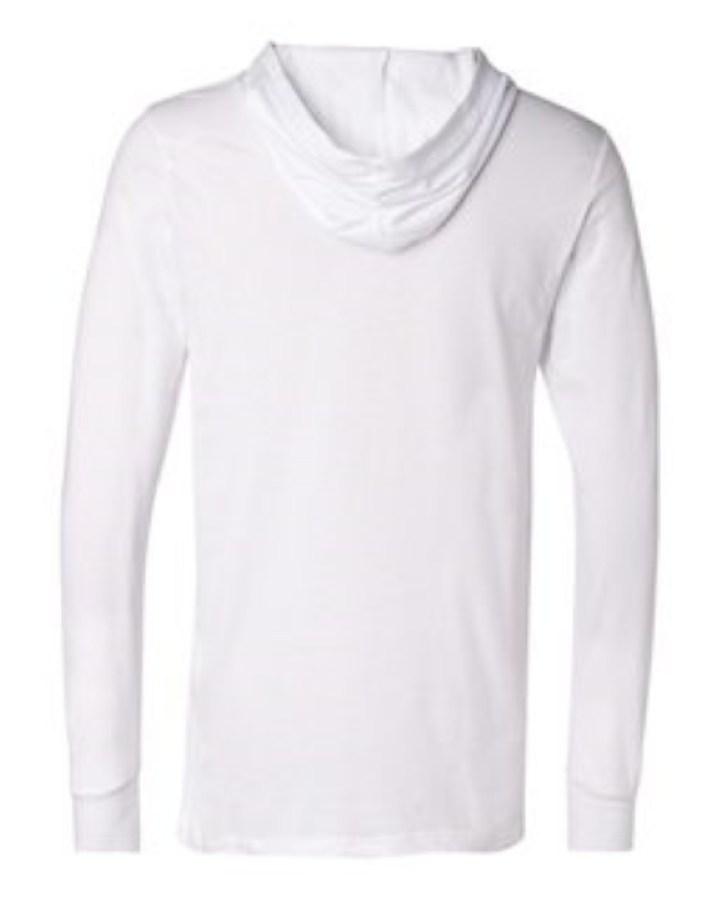 BELLA + CANVAS Jersey Hooded Long Sleeve Tee Perspective View