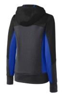 Sport-Tek Ladies Tech Fleece Colorblock Full-Zip Hooded Jacket Close Up Detail