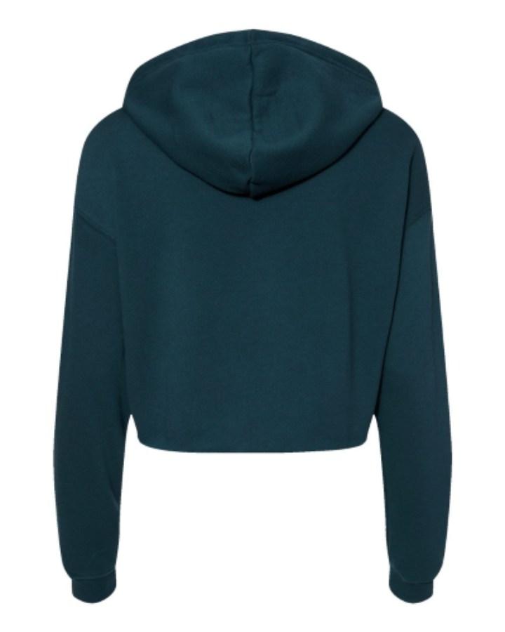 BELLA + CANVAS Women's Crop Fleece Hoodie Close Up Detail