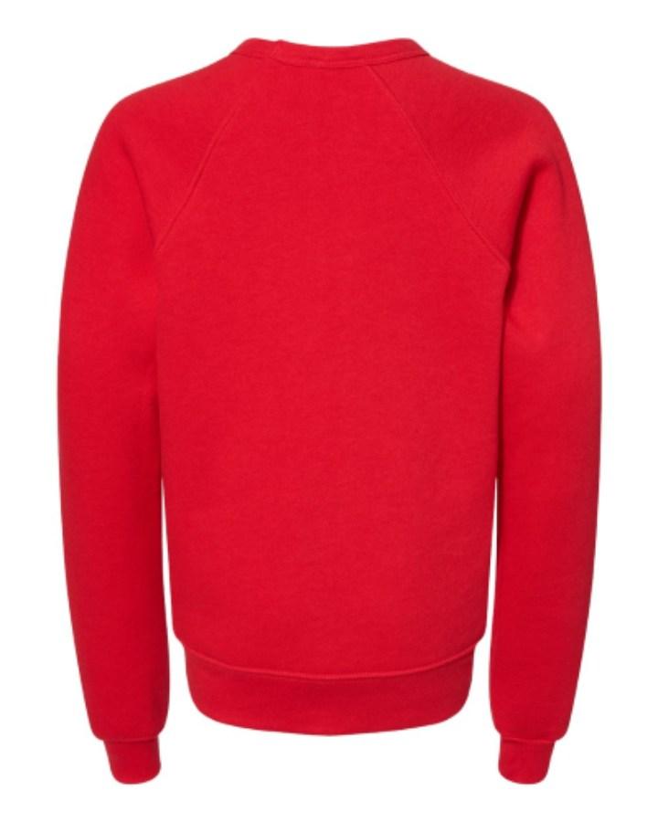 BELLA + CANVAS Youth Sponge Fleece Crewneck Sweatshirt Feature Close-up