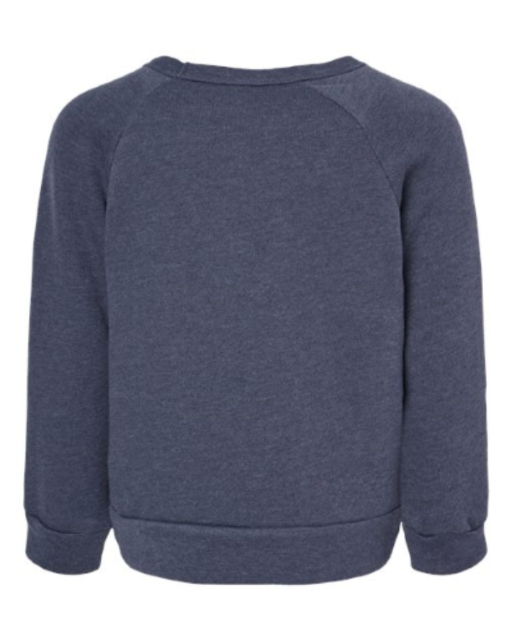 BELLA + CANVAS Toddler Sponge Fleece Raglan Sweatshirt Feature Close-up