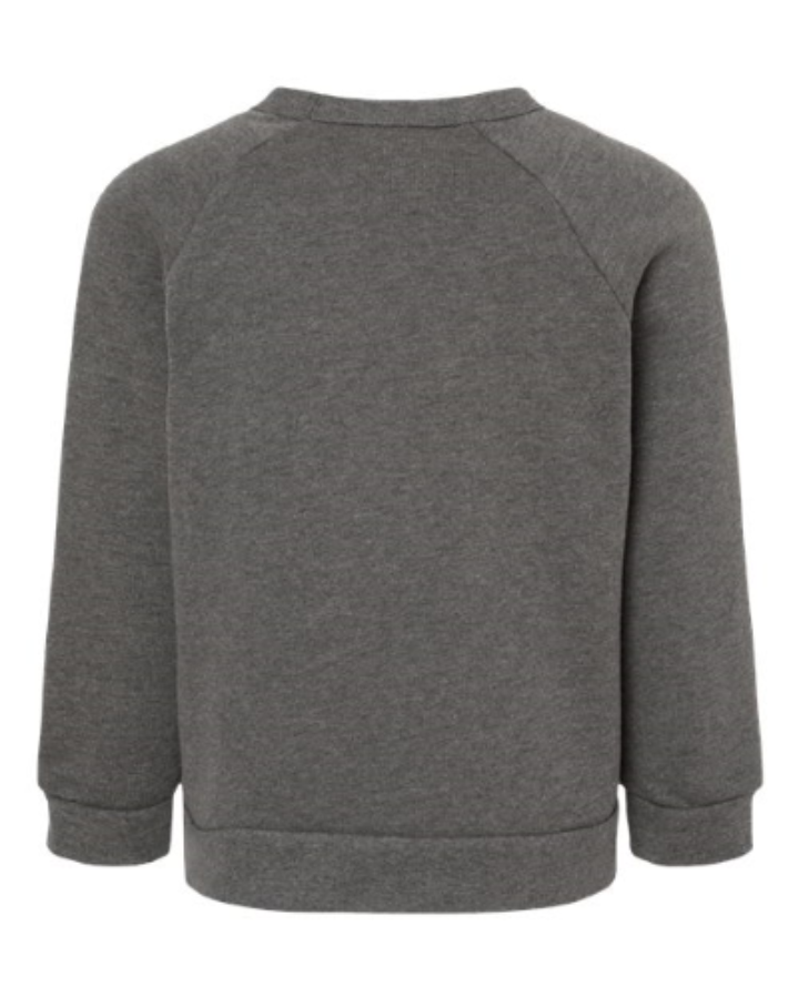 BELLA + CANVAS Toddler Sponge Fleece Raglan Sweatshirt Close Up Detail