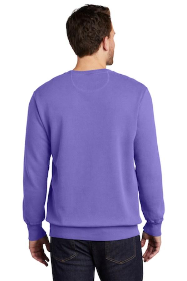 Port & Company Beach Wash Garment-Dyed Crewneck Sweatshirt Close Up Detail