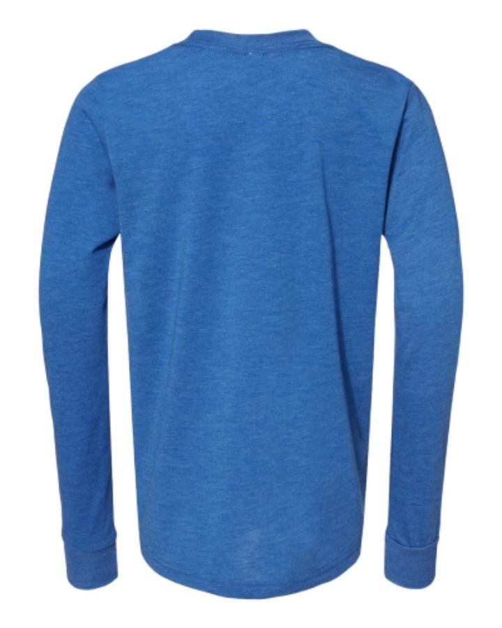 BELLA + CANVAS Youth Triblend Long Sleeve Tee Feature Close-up