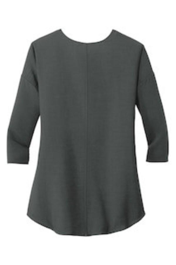 Port Authority Ladies Concept 3/4-Sleeve Soft Split Neck Top Feature Close-up