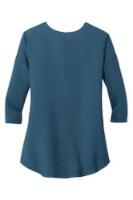 Port Authority Ladies Concept 3/4-Sleeve Soft Split Neck Top Close Up Detail