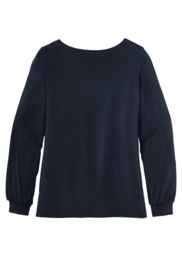 Port Authority Ladies Luxe Knit Jewel Neck Top Perspective View