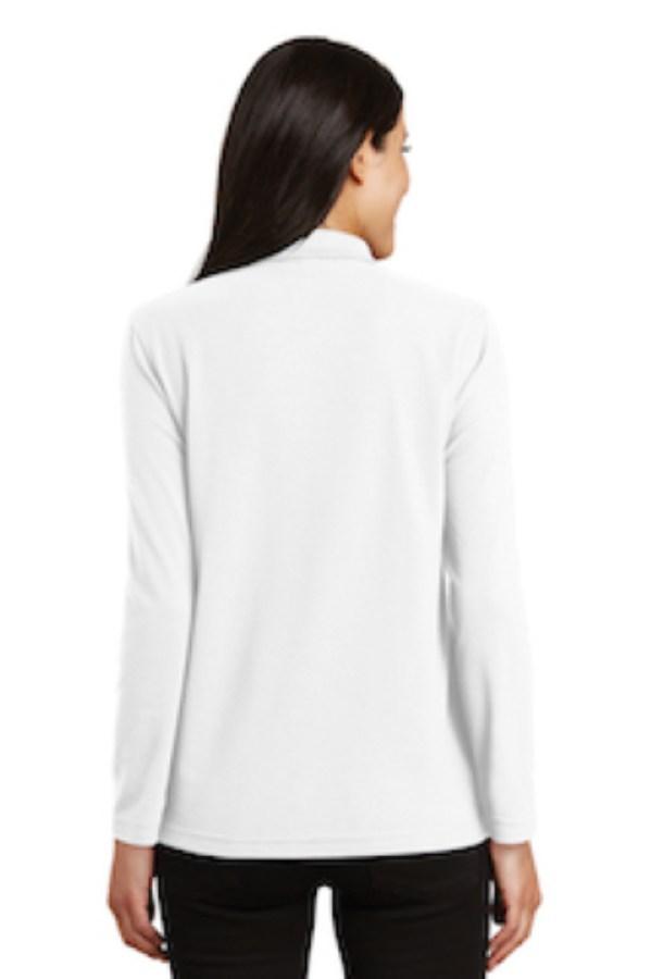 Port Authority Ladies Silk Touch Long Sleeve Polo Feature Close-up
