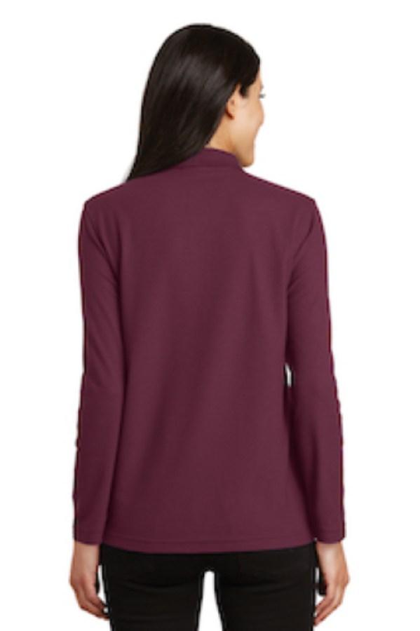 Port Authority Ladies Silk Touch Long Sleeve Polo Close Up Detail