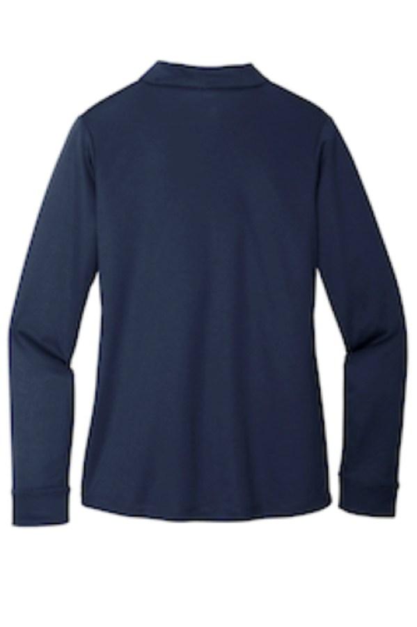 Port Authority Ladies Silk Touch Perf Long Sleeve Polo Feature Close-up