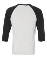 BELLA + CANVAS 3/4 Sleeve Baseball Tee Close Up Detail