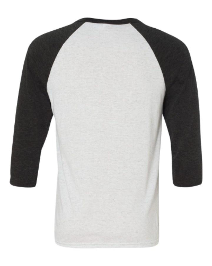 BELLA + CANVAS 3/4 Sleeve Baseball Tee Close Up Detail