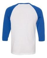 BELLA + CANVAS 3/4 Sleeve Baseball Tee Feature Close-up