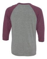 BELLA + CANVAS 3/4 Sleeve Baseball Tee Close Up Detail