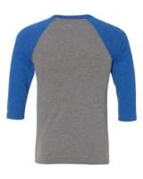 BELLA + CANVAS 3/4 Sleeve Baseball Tee Close Up Detail