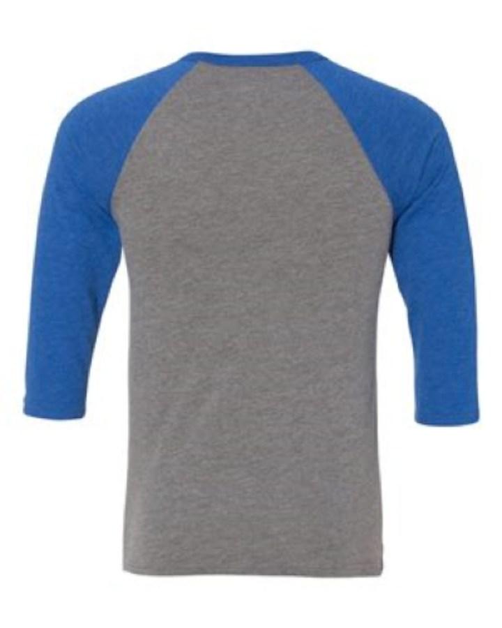BELLA + CANVAS 3/4 Sleeve Baseball Tee Close Up Detail