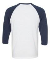 BELLA + CANVAS 3/4 Sleeve Baseball Tee Close Up Detail