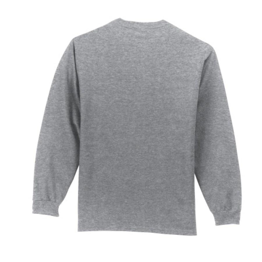 Port & Company Long Sleeve Essential Pocket Tee Close Up Detail
