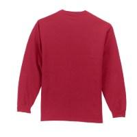 Port & Company Long Sleeve Essential Pocket Tee Close Up Detail