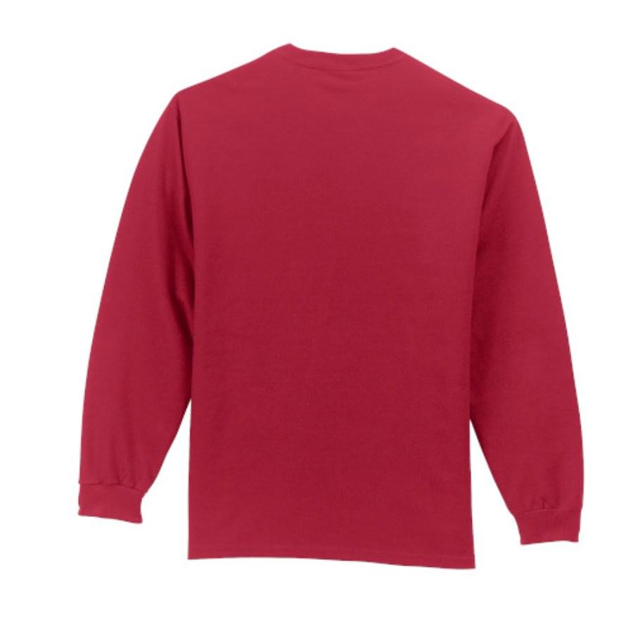 Port & Company Long Sleeve Essential Pocket Tee Close Up Detail