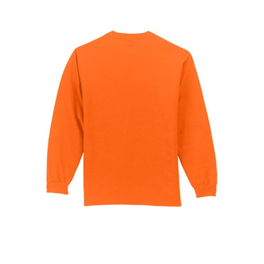 Port & Company Long Sleeve Essential Pocket Tee Feature Close-up