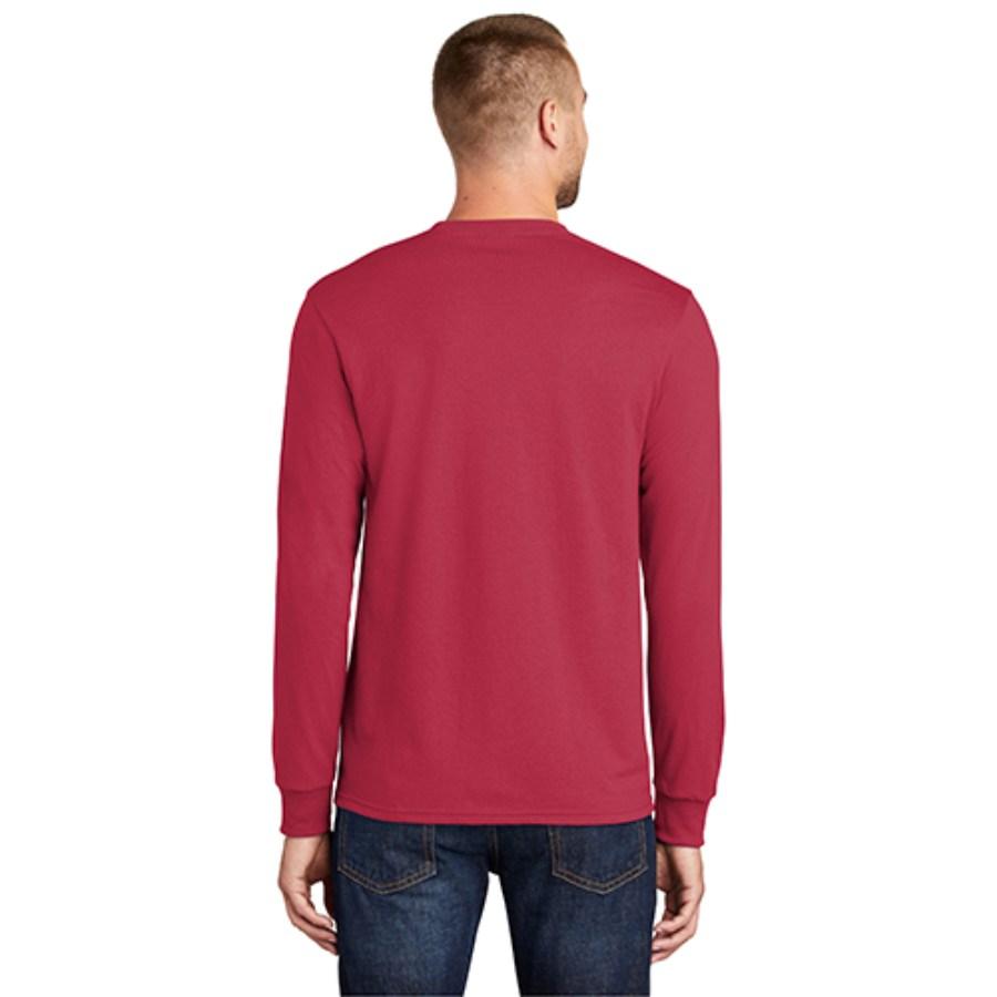 Port & Company Tall Long Sleeve Core Blend T-Shirt Feature Close-up