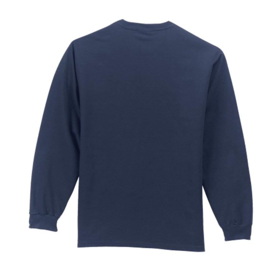 Port & Company Tall Long Sleeve Essential Pocket T-Shirt Feature Close-up