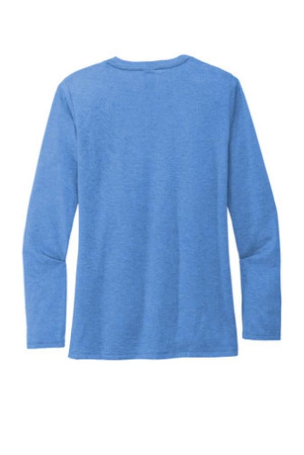 Allmade Women's Tri-Blend Long Sleeve T-Shirt Feature Close-up