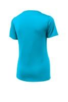 Sport-Tek Ladies Posi-UV Pro Scoop Neck T-Shirt Close Up Detail