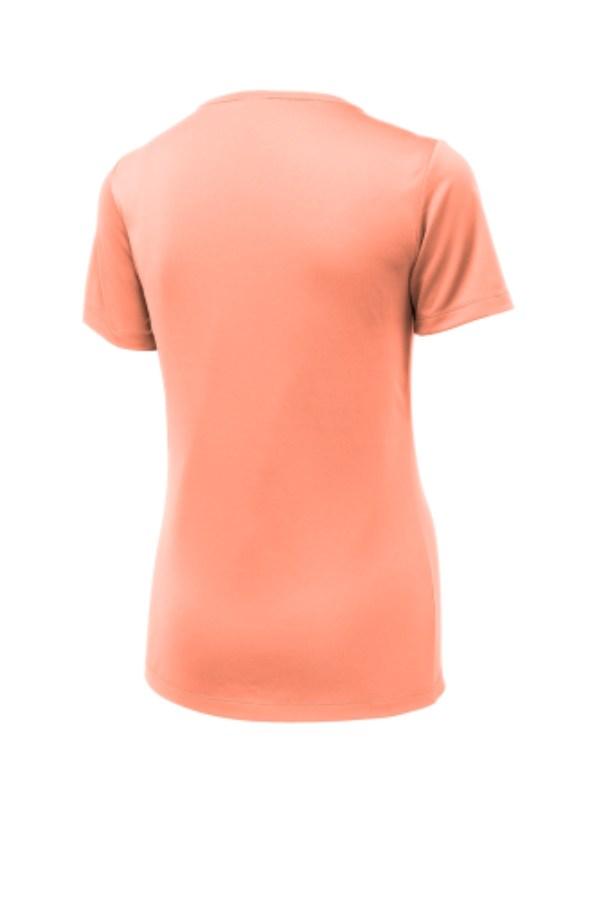 Sport-Tek Ladies Posi-UV Pro Scoop Neck T-Shirt Close Up Detail
